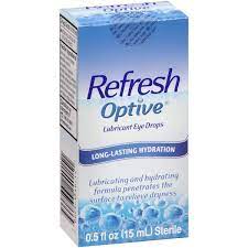 Refresh Optive Lubricant Eye Drops Long-Lasting Hydration Drops 0.5fl oz