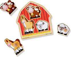Melissa & Doug Jumbo Knob Puzzle Barnyard Animals