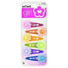 Scunci Flower Snap Clips 6pcs