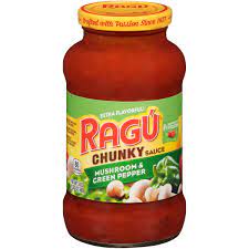 Ragu Chunky Sauce Mushroom & Green Pepper 24oz
