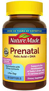 Nature's Made Prenatal Folic Acid + DHA (60 softgels)