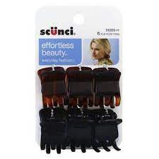 Scunci Mini 3 Prong Jaw Clips 6pk