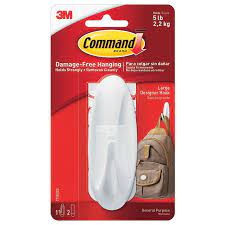 Command Large White Designer Hook 1ct