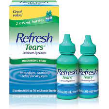 Refresh Tears Lubricant Eye Drops Moisturizing Relief 2 Pack-0.5fl oz each