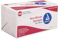 Dynarex 4" x 4" Non-Woven Sponges- 200 Count