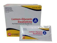 Dynarex Lemon-Glycerin Swabsticks- Box of 25 Packets (3 in each)