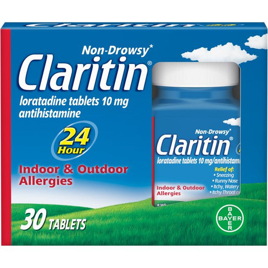 Claritin Non-Drowsy Loratadine 10mg 24Hour (30 tablets)