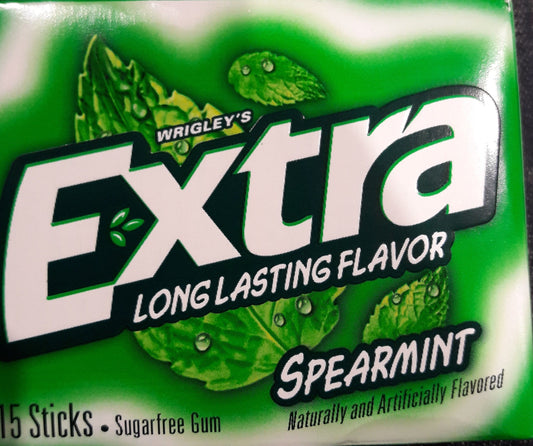 Wrigleys Extra Gum Spearmint Sugarfree 15sticks