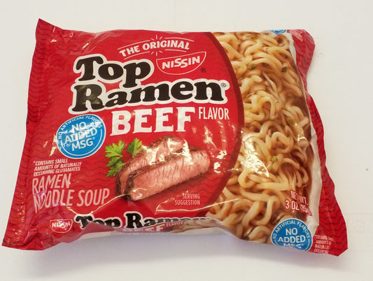 Nissin Top Ramen Beef Noodle Soup 3oz (1count)