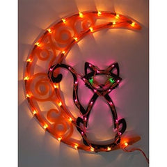 Halloween Lighted Cat on Moon