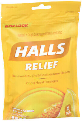 Halls Cough Drops Honey Lemon 30count