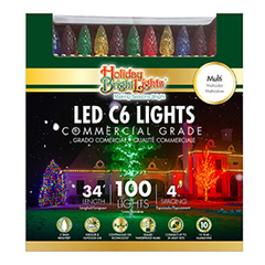 Holiday Bright Lights Multicolored C6 LED Commercial Grade Lights 34ft