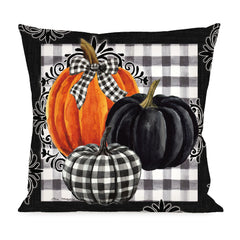 Pumpkin Check Pillow
