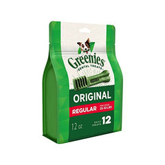 Greenies Dental Treats Original Regular for Dogs 25-50lbs Daily Treats (12ct) 12oz