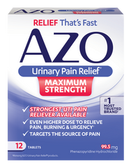 Azo Urinary Pain Relief Max Strength 12 Tablets