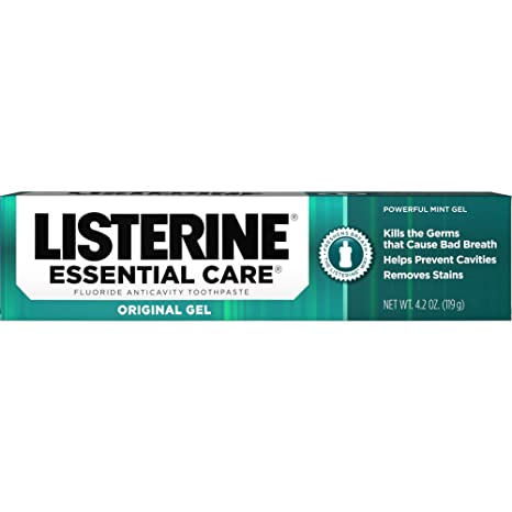 Listerine Essential Care Original Gel Powerful Mint Gel Flavor Toothpaste 4.2oz