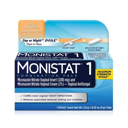 Monistat 1-Dose Yeast Infection Treatment, Ovule Insert & External Itch Cream - 0.32oz