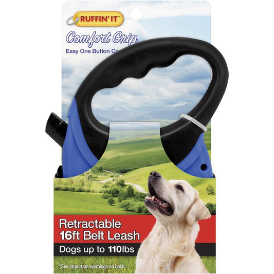 Ruffin' It Comfort Grip Retractable 16ft Belt Leash Assorted