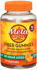 Metamucil Fiber Gummies No Sugar 72 Gummies