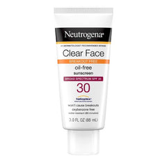 Neutrogena Clear Face Oil Free Sunscreen SPF 30 3.0 oz