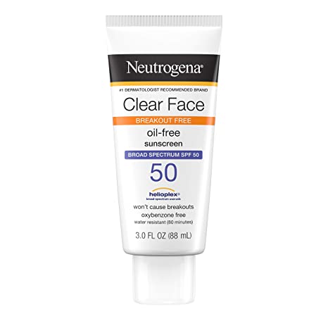 Neutrogena Clear Face Oil Free Sunscreen SPF 50 3.0 oz