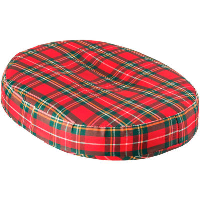 Donut Cushion Convoluted Red Plaid 16"x12"x3"