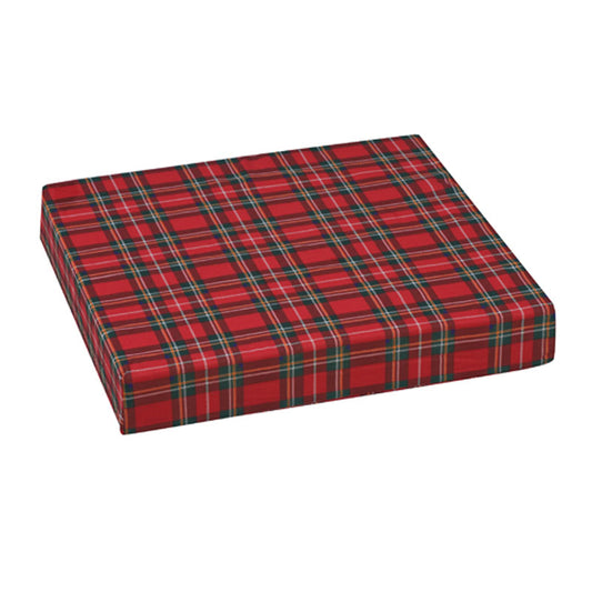 WHEELCHAIR CUSHION RED PLAID 16"x18"x3"