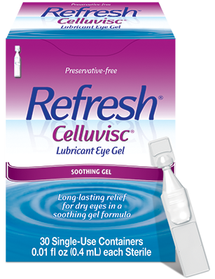 Refresh Celluvisc Lubricant Eye Gel Soothing Gel- 30 Vials (0.01fl oz each)