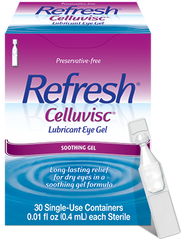 Refresh Celluvisc Lubricant Eye Gel Soothing Gel- 30 Vials (0.01fl oz each)