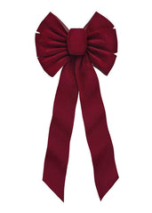Holiday Trims Velvet Burgundy Christmas Bow 1ct