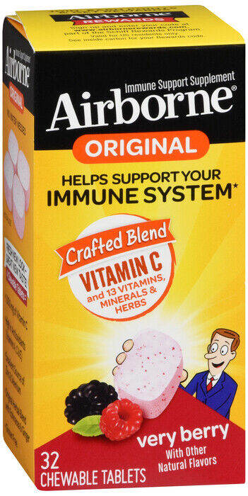 Airborne Immune Support Supplement Very Berry (32 chewable tablets)