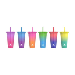 Manna Reusable Color Changing tumbler & Straw Set 6ct