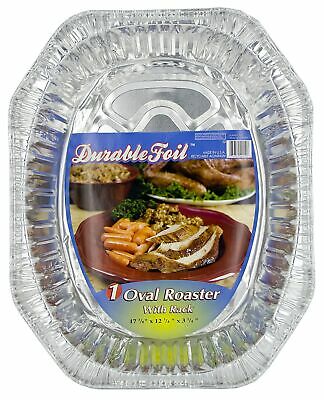 Durable Foil Oval Roaster 16" x 13 1/8" x  3 1/8"