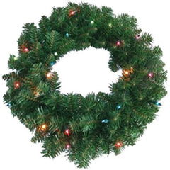 Holiday Winterland 24in Pre-Lit Multicolor Light Wreath