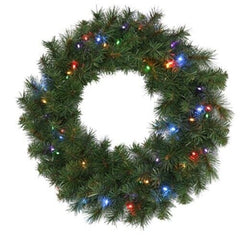 Holiday Winterland 24in Pre-Lit LED Wreath