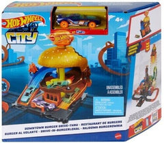 Hot Wheels City Downtown Burger Drive-Thru Playset
