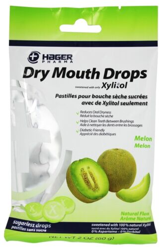 Hager Pharma Dry Mouth Drops Melon (26 Pieces) 2oz