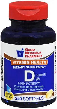 Good Neighbor Pharmacy Vitamin D3 25mcg (1000iu) 250 softgels