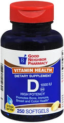 Good Neighbor Pharmacy Vitamin D3 25mcg (1000iu) 250 softgels