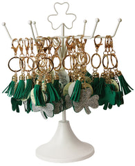 Sparkling Shamrock Tassel Keychain 1ct