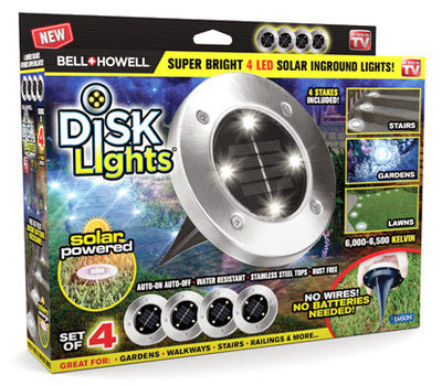 Bell + Howell Disk Lights Stainless Steel 4PK