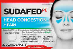 Sudafed PE Head Congestion + Pain (20 coated caplets)